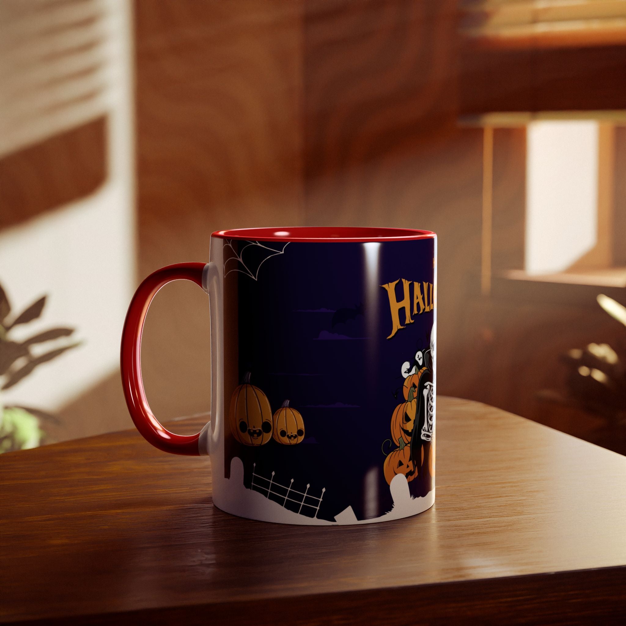 Halloween is Better with Skeleton | Two-Tone Coffee Mugs